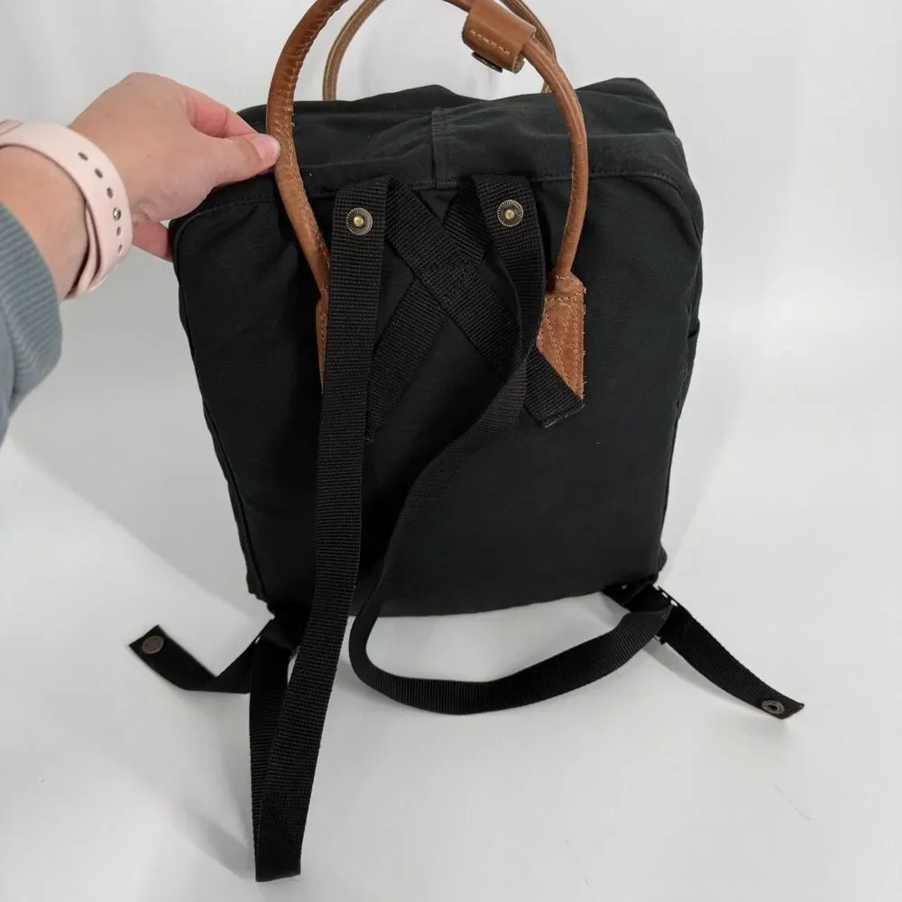Fjallraven 27173 Kanken No. 2 Canvas Leather G-1000 backpack Rucksack Bag Black